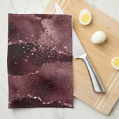 Moody Agate | Wijn Bordeaux Sangria Merlot Maroon Theedoek (Quarter Fold)