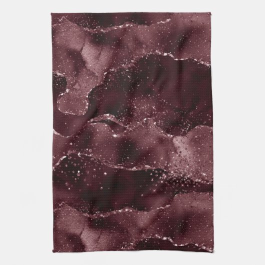 Moody Agate | Wijn Bordeaux Sangria Merlot Maroon Theedoek (Verticaal)