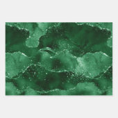 Moody Agates | Luxe vakantie rood groen en zwart Inpakpapier Vel (Voorkant 2)
