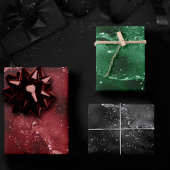 Moody Agates | Luxe vakantie rood groen en zwart Inpakpapier Vel