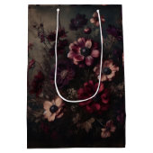 Moody Anemone Bloeit  Botanische Bloemkunst Medium Cadeauzakje (Achterkant)