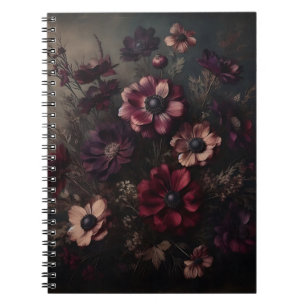 Moody Anemone Bloeit Botanische Bloemkunst Notitieboek