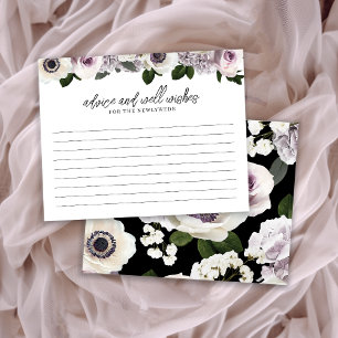 Moody Anemone & Paarse Bloemen Vrijgezellenfeest A Informatiekaartje