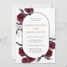 Moody Arch Floral Burgundy Black Halloween Wedding