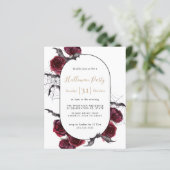 Moody Arch Floral Burgundy Halloween Party Invite (Staand voorkant)