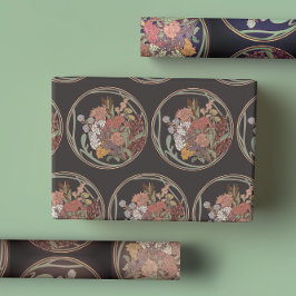 Moody Art Deco Bloemboeket Inpakpapier Vel
