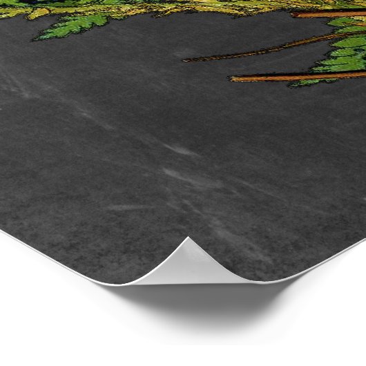 Moody Art Fern w / Krijtbord Achtergrond nr. 8 Poster (Hoek)