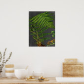 Moody Art Fern w / Krijtbord Achtergrond nr. 8 Poster (Keuken)