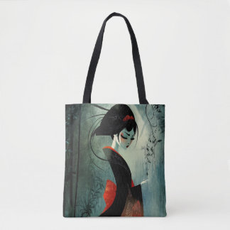 Moody attent anime meisje tote bag