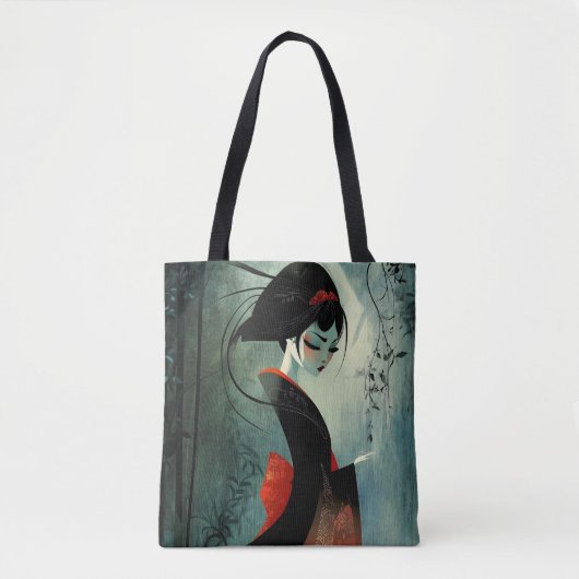 Moody attent anime meisje tote bag (Voorkant)
