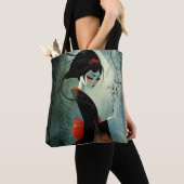 Moody attent anime meisje tote bag (Dichtbij)