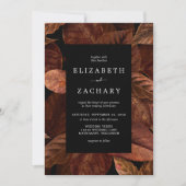 Moody Autumn Leaves Rust Wedding Kaart (Voorkant)