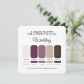 Moody Autumn Plum Wedding Color Palette Card Kaart (Staand voorkant)