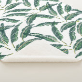 Moody Banana bladeren white Sherpa Deken (3/4)