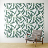Moody Banana bladeren white Wandkleed (In Situ (horizontaal))