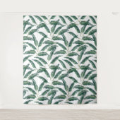 Moody Banana bladeren white Wandkleed (Voorkant)