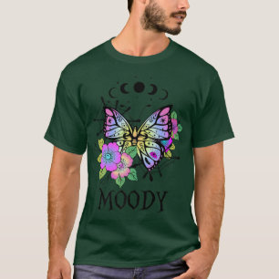 Moody Beautiful Butterfly Spooky Flower Magical Ha T-shirt