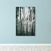 Moody berken in bos Monochroom Canvas Afdruk (Insitu (Houten vloer))