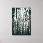 Moody berken in bos Monochroom Canvas Afdruk (Voorkant)