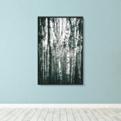 Moody berken in bos Monochroom Canvas Afdruk (Insitu (Houten vloer))