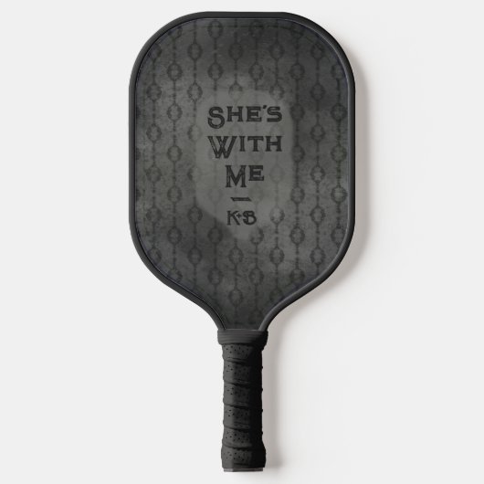 Moody Black Aangepaste Naam Jubileum Gift Paar Pickleball Paddle (Voorkant)