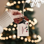 Moody Black Cat Elegant Christmas Gift Tag Cadeaulabel