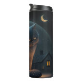 Moody Black Cat van House @ Night - Thermal Tumble Thermosbeker (Geroteerd rechts)