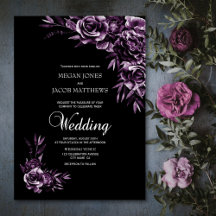 Moody Black en Paarse Floral Wedding
