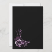 Moody Black en Paarse Floral Wedding Save The Date (Achterkant)