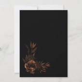 Moody Black en Sepia Floral Wedding Kaart (Achterkant)