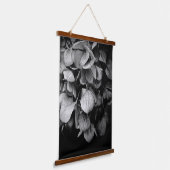 Moody Black en White Hydrangea Flower Floral Wood Hangend Wandkleed (Gebogen)