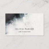 Moody Black en White Waterverf Splash Visitekaartje (Voorkant)