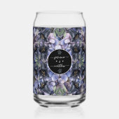 Moody Black Floral Classic Couple Names Wedding Blikvorm Glas (Achterkant)