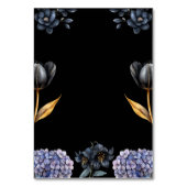 Moody Black Floral Classic Script Floral Wedding Kaart (Achterkant)