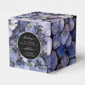 Moody Black Floral Classic Thank You Chic Wedding Bedankdoosjes (Voorkant Zijde)