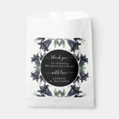 Moody Black Floral Classic Thank You Chic Wedding Bedankzakje (Voorkant)