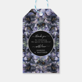 Moody Black Floral Classic Thank You Chic Wedding Cadeaulabel