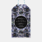 Moody Black Floral Classic Thank You Chic Wedding Cadeaulabel (Achterkant)