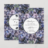 Moody Black Floral Classic Watercolor Chic Wedding Bedankkaart (Voorkant / Achterkant)