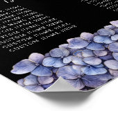 Moody Black Floral Classic Wedding Seating Chart Poster (Hoek)