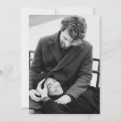 Moody Black Floral Custom Photo Engagement Party Kaart (Achterkant)