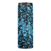 Moody Black Floral op roze gepersonaliseerd Thermosbeker (Achterkant)