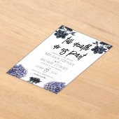 Moody Black Floral Till Death Do Us Part Wedding Acryl Uitnodigingen (Laagn)