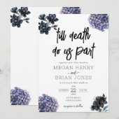 Moody Black Floral Till Death Do Us Part Wedding Kaart (Voorkant / Achterkant)
