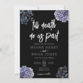 Moody Black Floral Till Death Do Us Part Wedding Kaart (Voorkant)