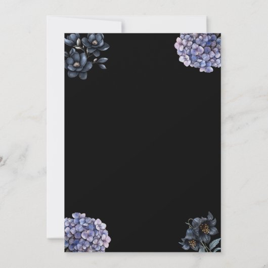 Moody Black Floral Till Death Do Us Part Wedding Kaart (Achterkant)