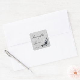 Moody Black Floral Vierkante Sticker