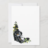 Moody Black Floral Wedding Kaart (Achterkant)