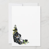 Moody Black Floral Wedding Reception Kaart (Achterkant)