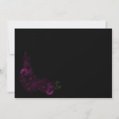 Moody Black met roze Floral Wedding Save the Date (Achterkant)